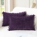 CaliTime Decorative Couch Throw Pillow Covers 20 X 12 Inches Plum Purple by CaliTime