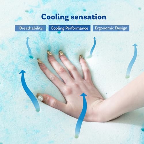 MLILY 2 Inch Queen Cooling Gel Infusion Memory Foam Mattress Topper - Image 3