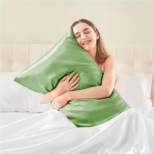 BEDELITE Satin Body Pillow Cover, 20x54 Inch, Sage Green - Image 7