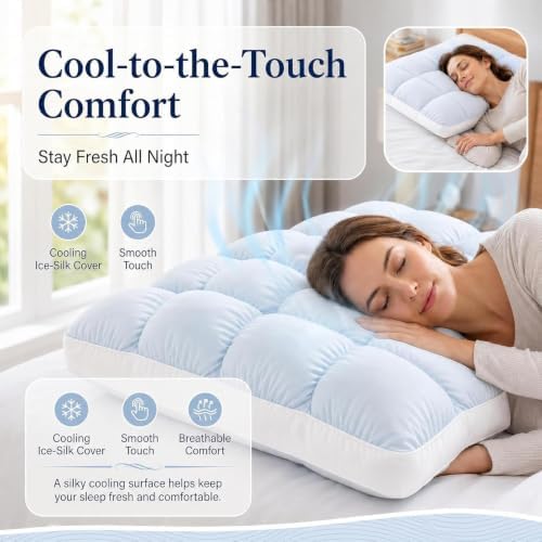 Puff Pillow Supportive Cloud Grid Breathable Soft Sleeping - Image 5