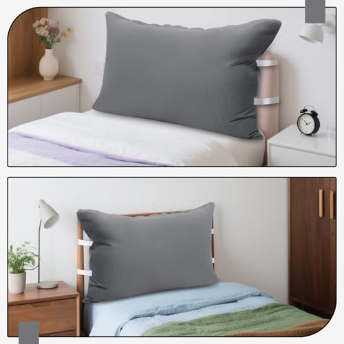 Barydat Twin XL Dorm Headboard Pillow, Plush Back Support, Dark Gray - Image 5