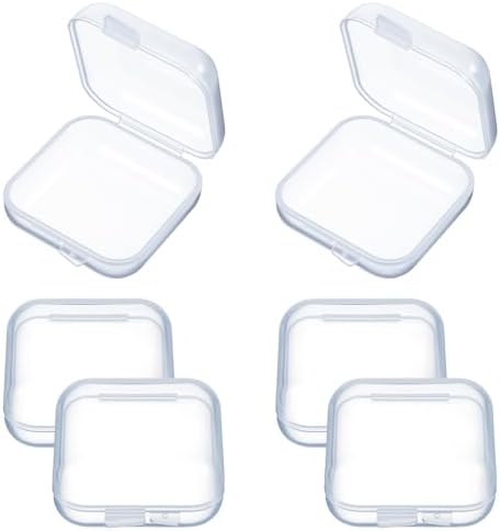 6 PCS Mini Clear Plastic Jewelry Box, Earplug Case Organizer, Transparent by Unknown