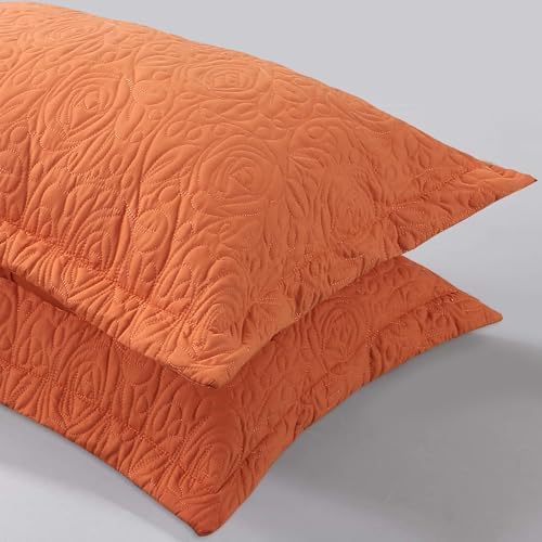 MarCielo 2-Piece Embroidered Pillow Shams, Decorative Microfiber Pillow Covers - Image 3