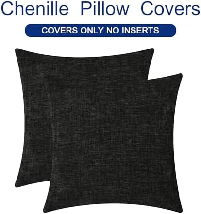 CaliTime Decorative Couch Throw Pillow Covers 22 X 22 Inches Black - Image 6
