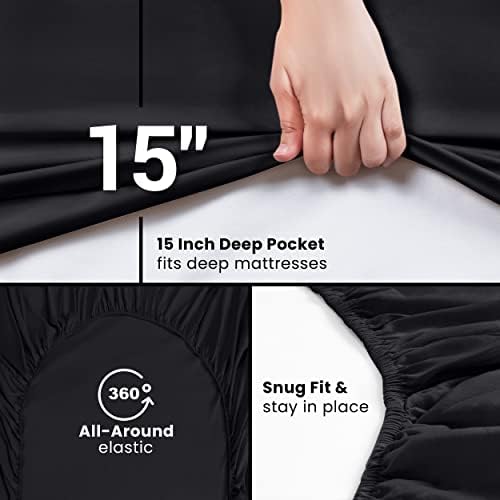 Pack of 6 Queen Fitted Sheet, Fits Up to 15 Inch Deep Pocket - Image 3