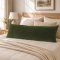 JoraLion Chenille Body Pillow Cover 20x54 inch, Moss Green Spring Decorative by JoraLion