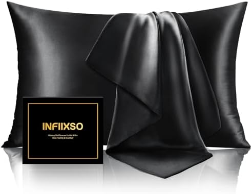 INFIIXSO Mulberry Silk Pillow Cases Queen Size by INFIIXSO