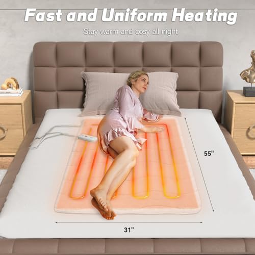 Templewet Heated Mattress Pad Mini Twin Size, Bed Warmer, Machine Washable - Image 2