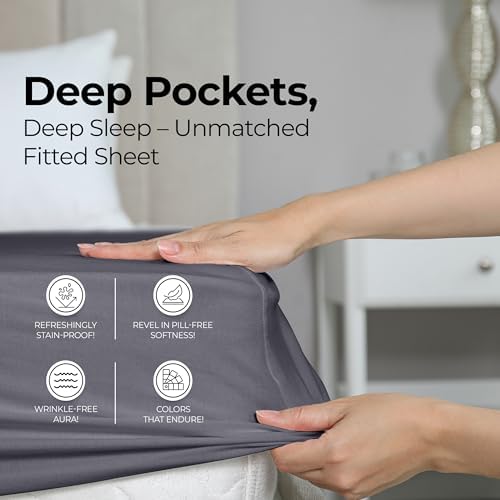 Pack of 2 Full Fitted Sheet, Fits Up to 15 Inch Deep Pocket - Image 3