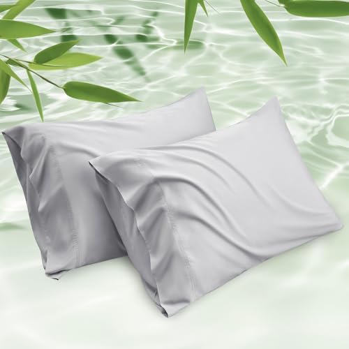 Bedsure Pillow Cases Standard Size Set of 2, 100% Rayon Derived from Bamboo by BEDSURE
