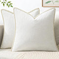 MIULEE Decorative Couch Throw Pillow Covers 18x18 Inch Pure White 2 Pack by MIULEE