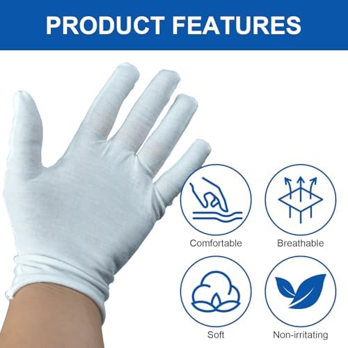 6 Pairs Cotton Gloves for Dry Hands Sleeping, Soft Sleep Gloves for Eczema - Image 4