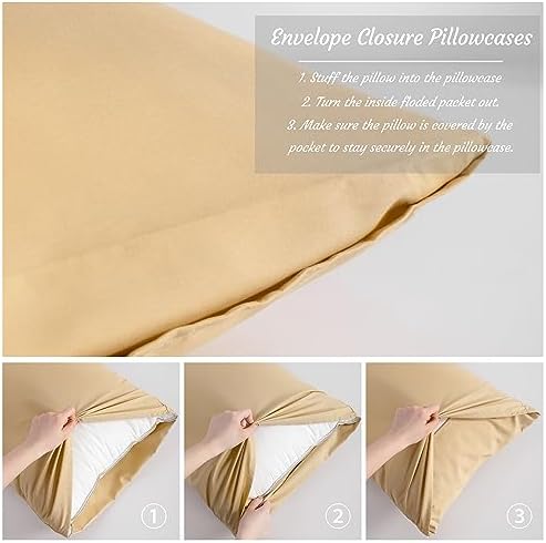 NTBAY California King Microfiber Pillowcases, Light Taupe - Image 4