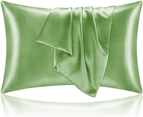 BEDELITE Satin Pillowcases, Small King 20x36 Inch, Sage Green by BEDELITE