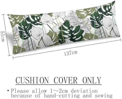 Palm Leaf Body Pillow Cover Green Tropical Leaves Long Pillow Case - Image 5