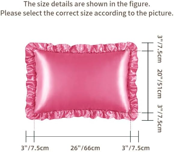 Peach RedSatin Ruffled Pillow Cases - Image 5