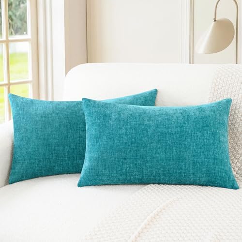 CaliTime Decorative Couch Throw Pillow Covers 20 X 12 Inches Lake Blue by CaliTime
