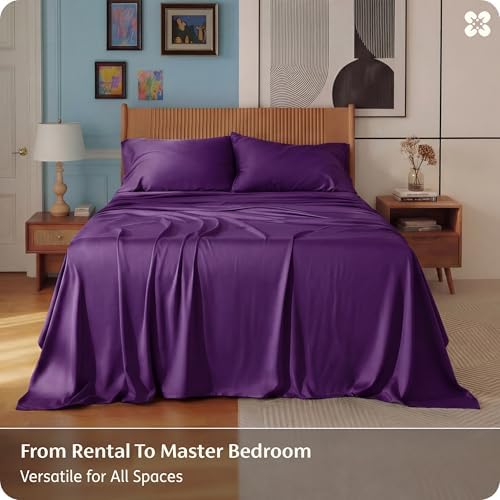 Bedsure PureWoven 100% Rayon Derived from Bamboo, Queen Sheets, 4 Pieces - Image 5