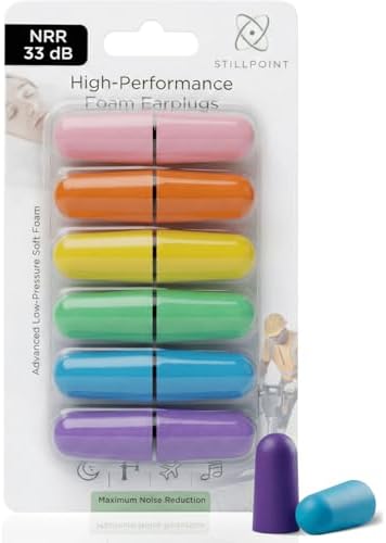 Happy Hippo Soft Foam Earplugs, 33 dB NRR, 6 Pair 12 Ear Plugs, Maximum by Happy+Hippo