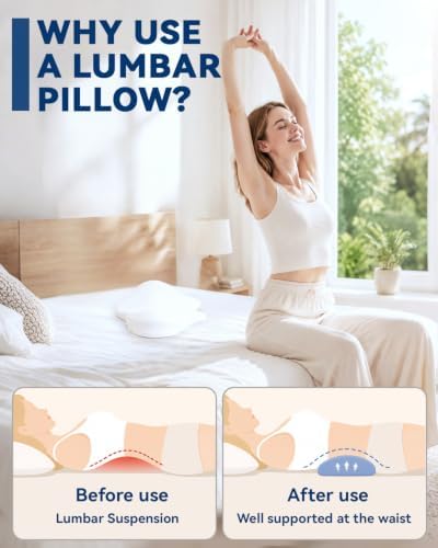 SMDR Low Lumbar Support Pillow for Bed, Soft Memory Foam for Lower Back Pain - Image 2