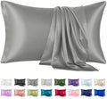 Silk Like Satin Pillowcase Standard Size, Dark Grey, 2 Pack, 20x26 Inches by VCUSUELER