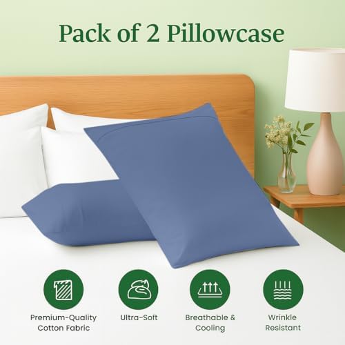 Cotton Delight 100% Organic Cotton Standard Pillowcases Set of 2 – 600 Thread - Image 3