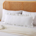 36x14 Inch Off White Ruffled Lumbar Pillow Cover, 1 Pack by Jilboo