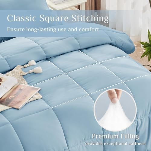 JOLLYVOGUE Twin Comforter Set, Ultra-Soft Bed in a Bag Twin Size 5 Pieces - Image 3