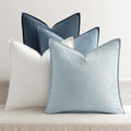 MIULEE Blue Boho Linen Decorative Pillow Covers 20x20 Inch Pack of 4 by MIULEE