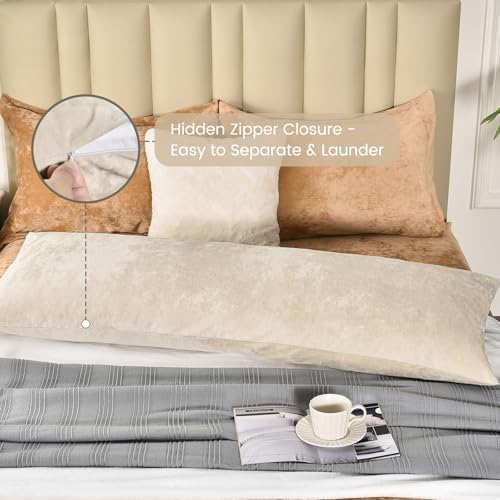 PHF Truly Velvet Zippered Body Pillowcase, No Insert, 1 Pack Ultra Soft - Image 3