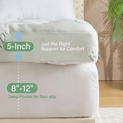 WhatsBedding 5 Inch Memory Foam Mattress Topper Full - Image 3