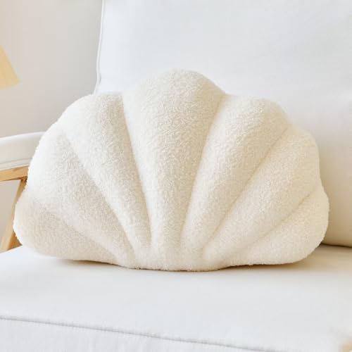 Lfsaaj Beige Seashell Throw Pillows, Shell Shaped Throw Pillows, 13 Inch Soft by Lfsaaj