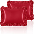 Homiest Red Ruffle Satin Pillowcase Set of 2 by Homiest