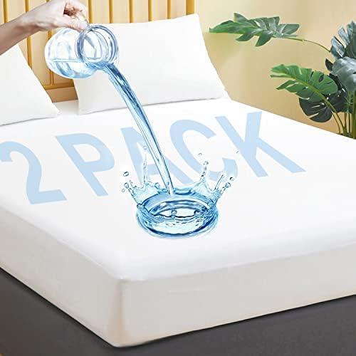 Waterproof Mattress Protector Twin Size, 2 Pack Breathable Mattress Cover by JamRest