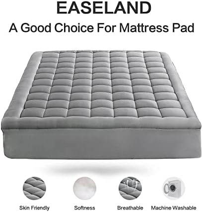EASELAND Twin Size Mattress Pad Cotton Pillow Top Single Mattress Topper - Image 2