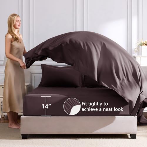 CozyLux King Comforter Set 102"x90" Cocoa Powder - Image 5