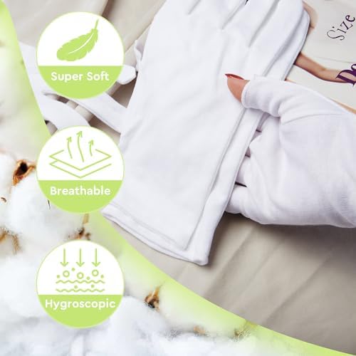 4 Pairs Cotton Moisturizing Gloves Touchscreen - Image 3