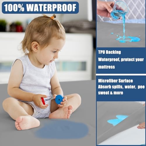 Waterproof Mattress Protector Queen Size, Breathable Mattress Cover, Fitted - Image 2