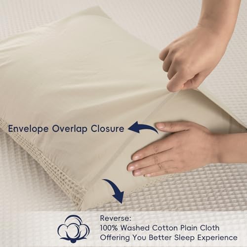 PHF Cotton Waffle Pillow Shams King Size, No Insert - Image 5
