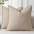 decorUhome Fall Natural Linen Throw Pillow Covers 20x20 Set of 2 by decorUhome