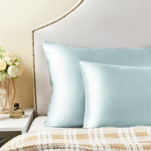 BEDELITE Satin Pillowcases, Standard Size 20x26 Inch, Stone Blue - Image 7