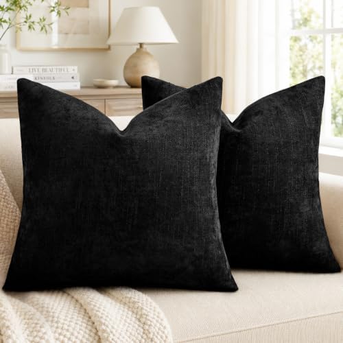 decorUhome Chenille Decorative Throw Pillow Covers 18x18 Set of 2 by decorUhome