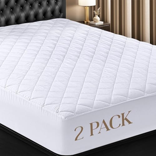 2 Pack King Mattress Pad Mattress Protector Topper Fits 16" Deep Pocket by UTOPIABEDDING