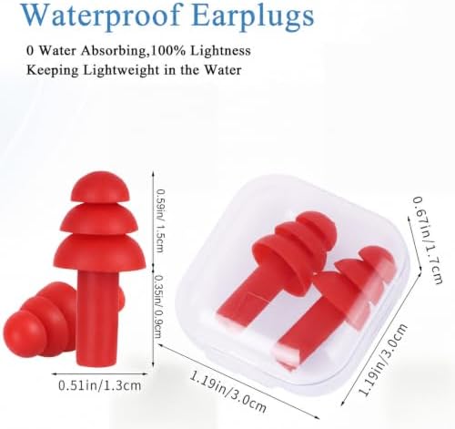 24 Pairs Red Ear Plugs Bulk NRR 29dB Reusable Silicone Ear Plugs - Image 2