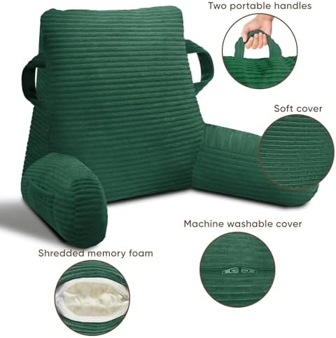 Reading Pillow for Sitting in Bed Adult, Memory Foam - Image 4