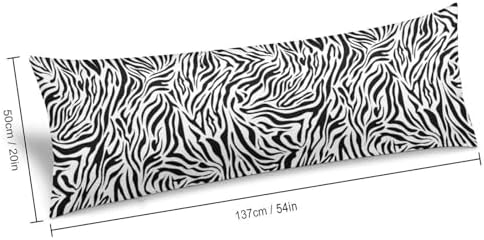 Zebras Body Pillow Pillowcase Black and White Zebra Long Body Pillow Cover - Image 3