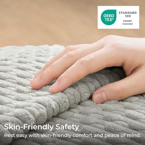 Kevin Textile Soft Corduroy 16"x24" Lumbar Pillow Cover 1 Pack, Light Grey - Image 2