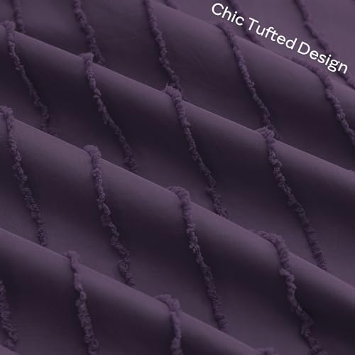 JELLYMONI Purple Striped Tufted Pillowcases Standard Size - Image 4