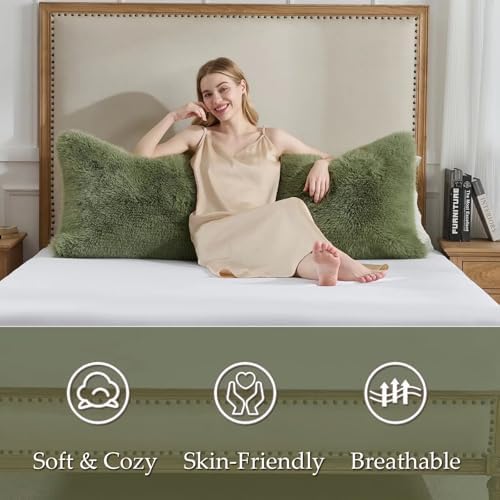 20x54 inch Luxury Fluffy Body Pillow Cover, Shaggy Furry Body Pillowcase - Image 4