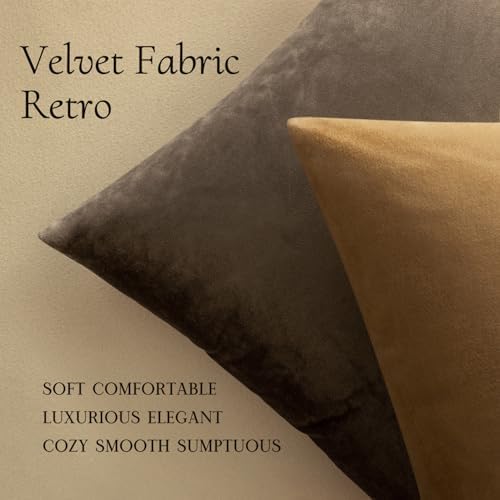 MIULEE Velvet Throw Pillow Covers 16x16 Inch Pack of 2 Chocolate - Image 5